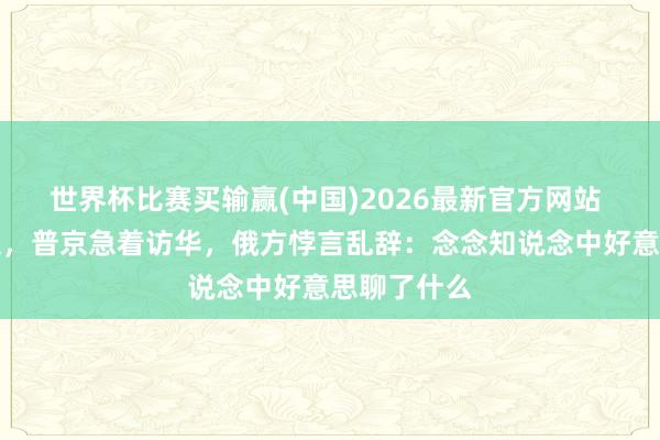 世界杯比赛买输赢(中国)2026最新官方网站 特朗普刚走，普京急着访华，俄方悖言乱辞：念念知说念中好意思聊了什么