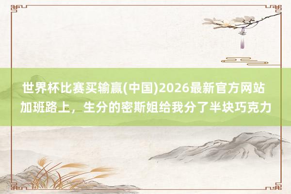 世界杯比赛买输赢(中国)2026最新官方网站 加班路上，生分的密斯姐给我分了半块巧克力