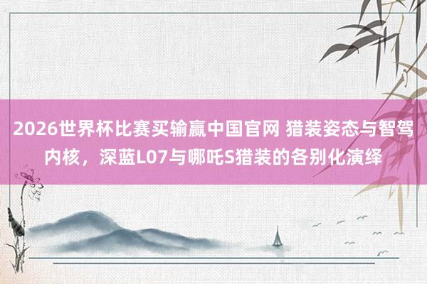 2026世界杯比赛买输赢中国官网 猎装姿态与智驾内核，深蓝L07与哪吒S猎装的各别化演绎