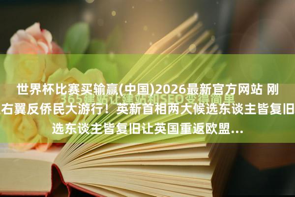 世界杯比赛买输赢(中国)2026最新官方网站 刚刚，英国伦敦爆发右翼反侨民大游行！英新首相两大候选东谈主皆复旧让英国重返欧盟...