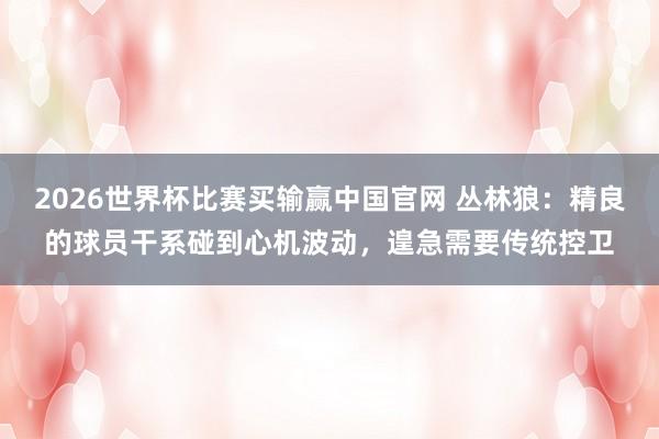 2026世界杯比赛买输赢中国官网 丛林狼：精良的球员干系碰到心机波动，遑急需要传统控卫