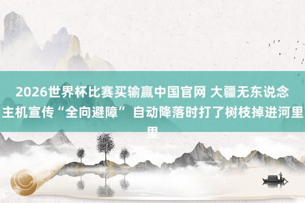 2026世界杯比赛买输赢中国官网 大疆无东说念主机宣传“全向避障” 自动降落时打了树枝掉进河里