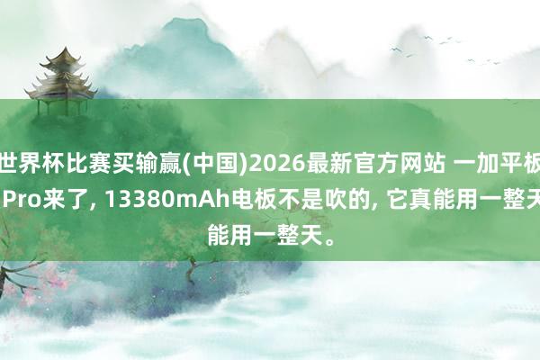 世界杯比赛买输赢(中国)2026最新官方网站 一加平板3 Pro来了， 13380mAh电板不是吹的， 它真能用一整天。