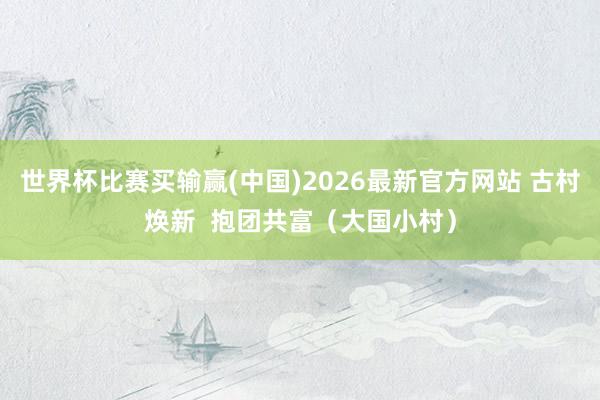 世界杯比赛买输赢(中国)2026最新官方网站 古村焕新  抱团共富（大国小村）
