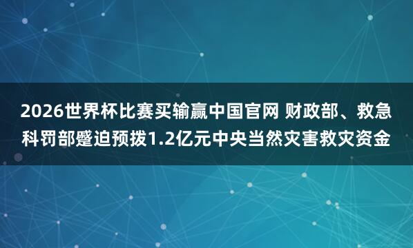 2026世界杯比赛买输赢中国官网 财政部、救急科罚部蹙迫预拨1.2亿元中央当然灾害救灾资金