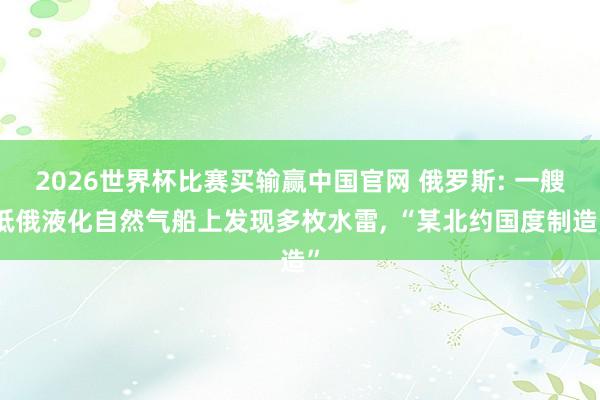 2026世界杯比赛买输赢中国官网 俄罗斯: 一艘抵俄液化自然气船上发现多枚水雷， “某北约国度制造”