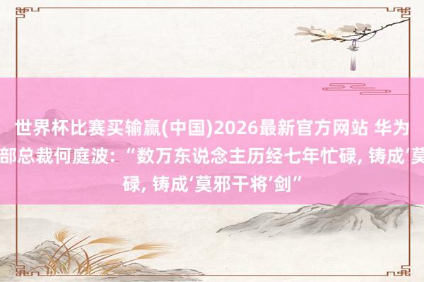 世界杯比赛买输赢(中国)2026最新官方网站 华为半导体业务部总裁何庭波: “数万东说念主历经七年忙碌， 铸成‘莫邪干将’剑”