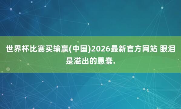 世界杯比赛买输赢(中国)2026最新官方网站 眼泪是溢出的愚蠢.