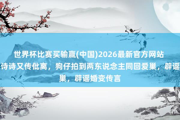 世界杯比赛买输赢(中国)2026最新官方网站 吴奇隆刘诗诗又传仳离，狗仔拍到两东说念主同回爱巢，辟谣婚变传言