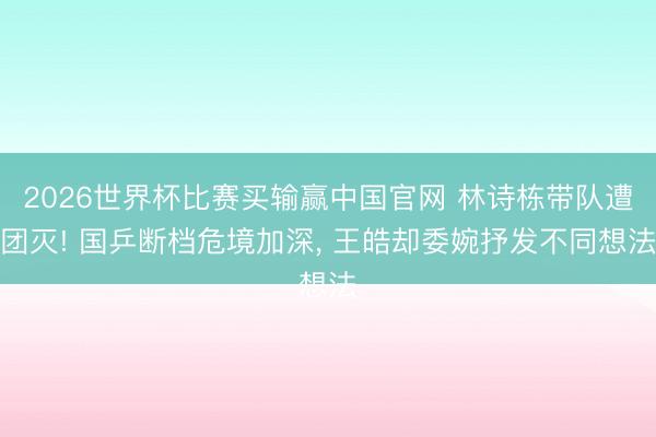 2026世界杯比赛买输赢中国官网 林诗栋带队遭团灭! 国乒断档危境加深， 王皓却委婉抒发不同想法