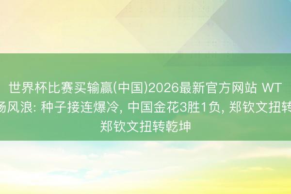 世界杯比赛买输赢(中国)2026最新官方网站 WTA赛场风浪: 种子接连爆冷， 中国金花3胜1负， 郑钦文扭转乾坤